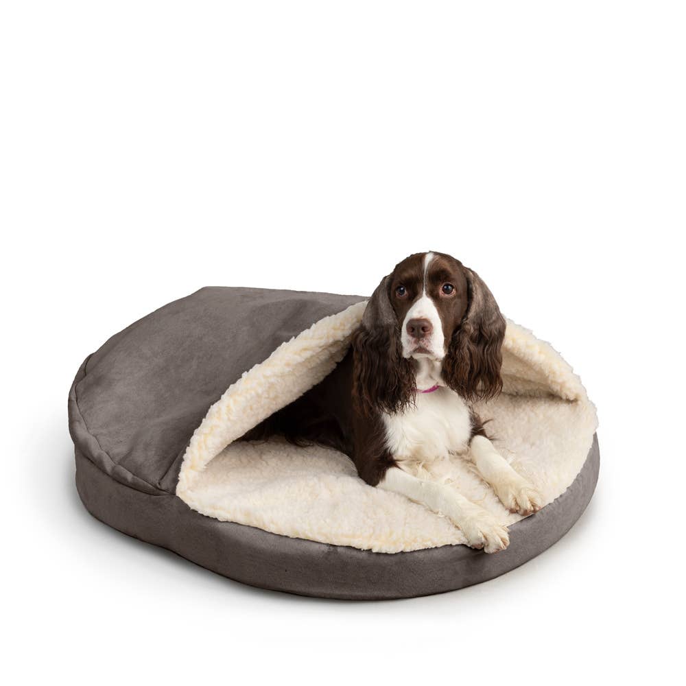 Orthopedische Microsuede Cozy Cave® Rond in Antraciet