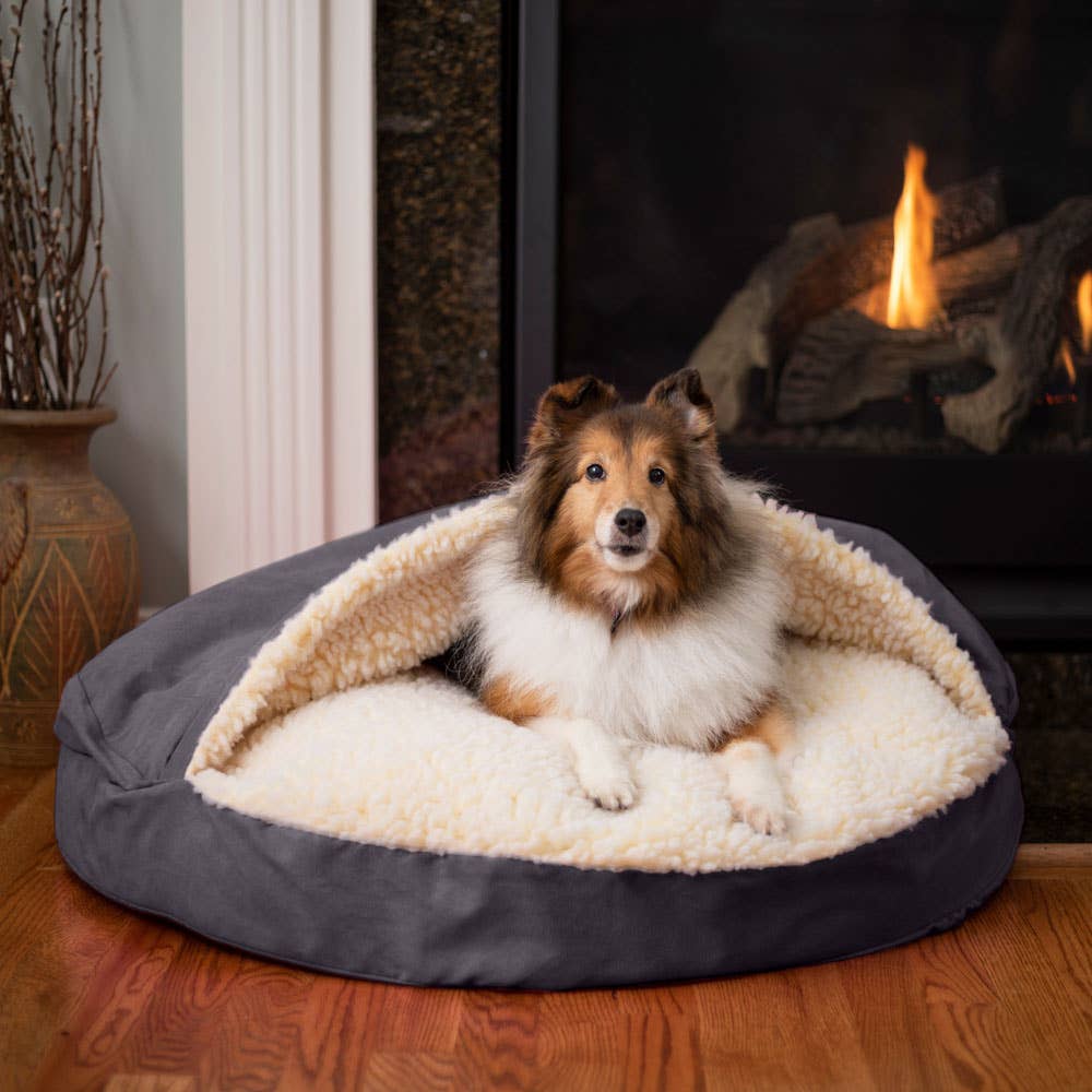 Orthopedische Polykatoenen Cozy Cave® Rond in Heather Grey