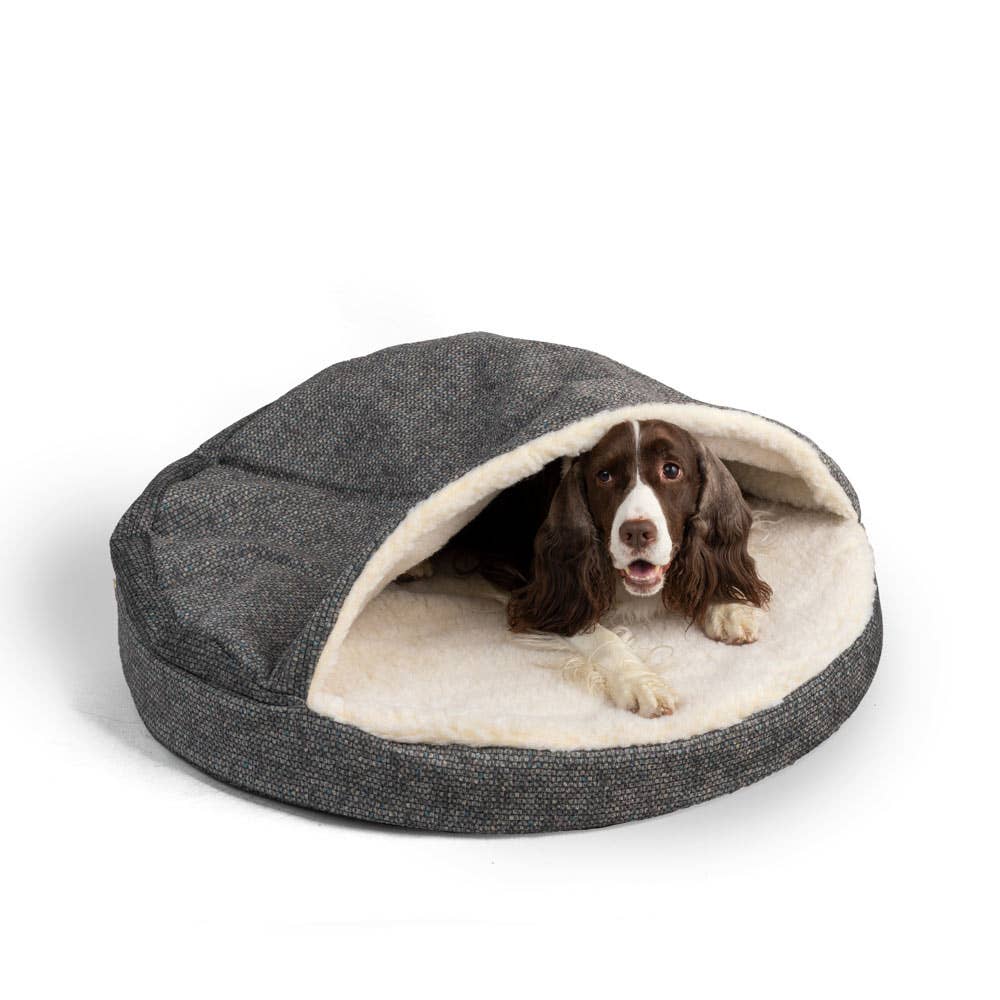 Orthopedische Show Dog Cozy Cave® Rond in Merlin Pewter